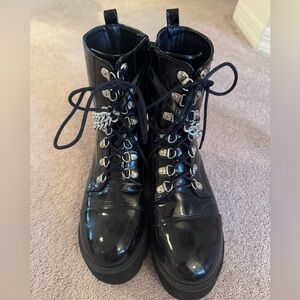 Fashion block heel combat boots size 9